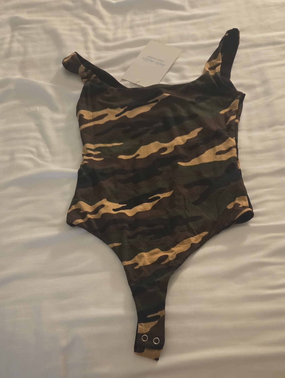 naked wardrobe Camo One-Piece Bodysuit Size Small NWT